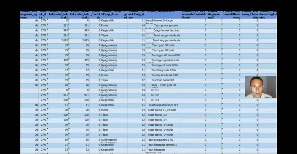 Raktár szoftver - Termék exportálás